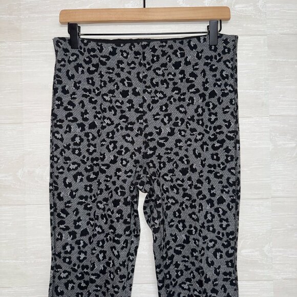 Maeve by Anthropologie Women's Small Gray Leopard Print Mollie Kick Flare Pants - Picture 4 of 7
